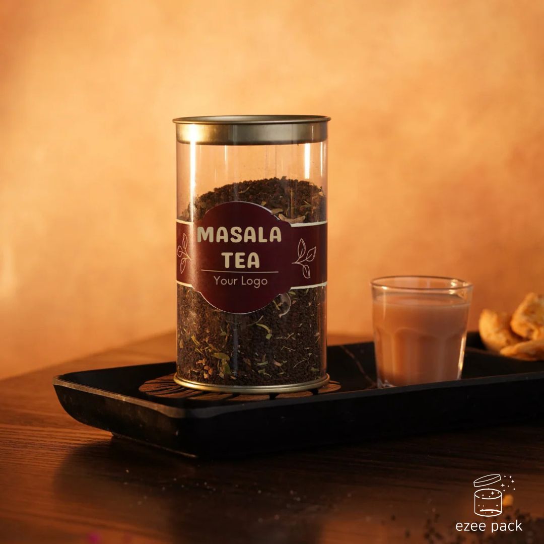 EzeePack Tea Packaging Jar: The Air-tight Clear Tin for Bright Aroma and Elegant Gifting - Noida