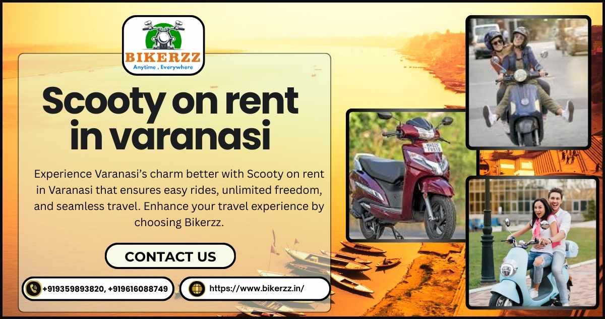 Everyday tales flow Scooty on rent in Varanasi crowded bazaars - Varanasi