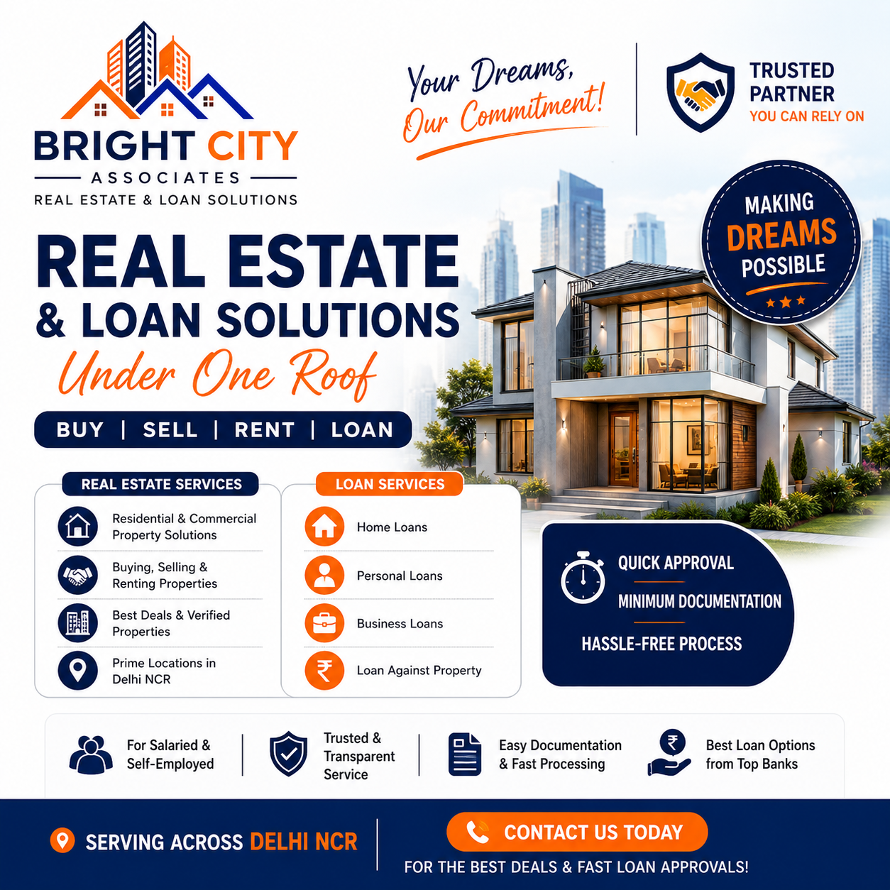 Bright City Associates – Your Trusted Real Estate & Loan Partner - Delhi