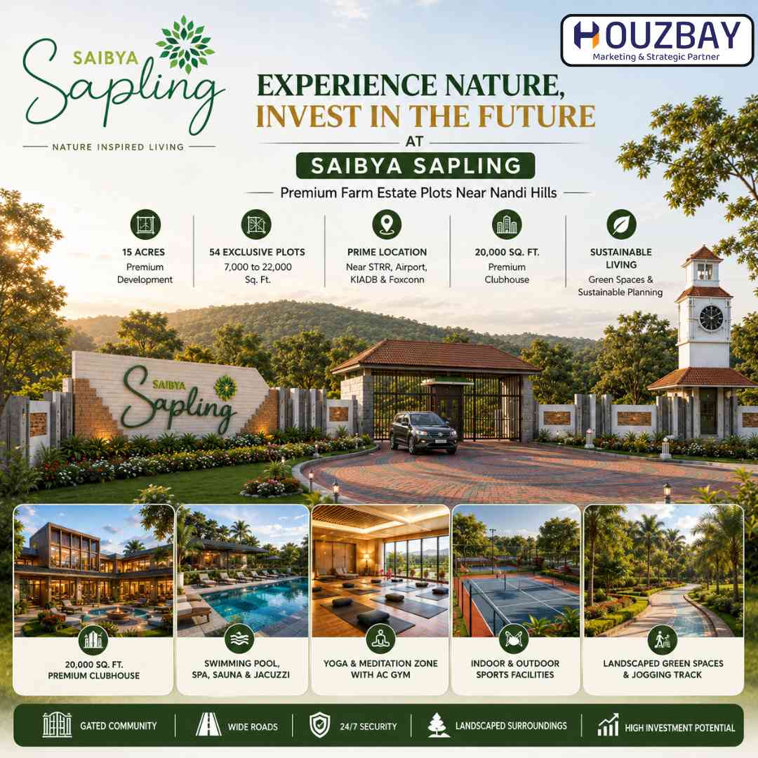 Premium Farm Estate Plots at Saibya Sapling | Near Nandi Hills - Bangalore