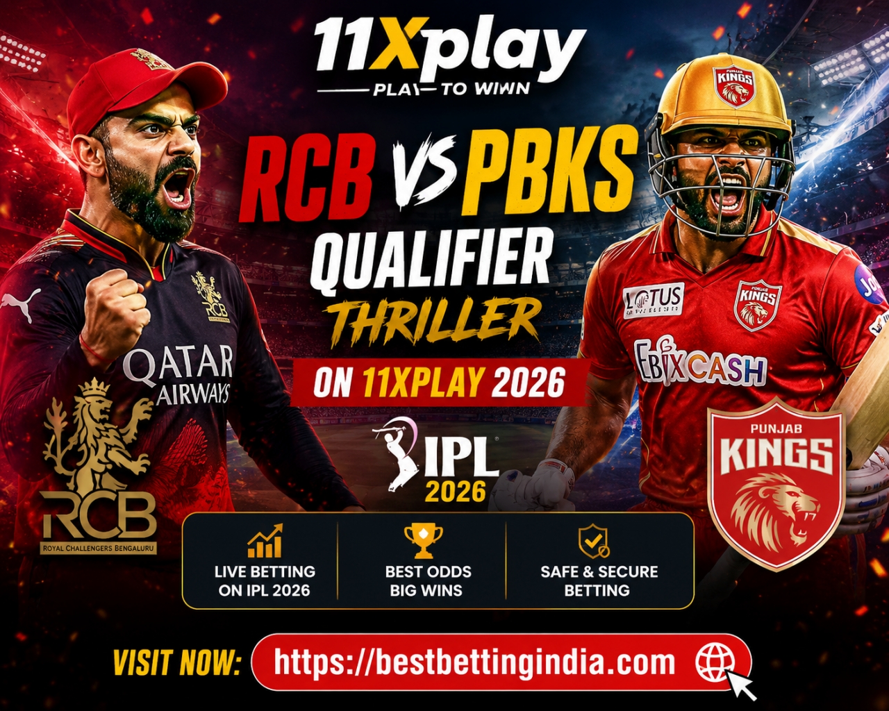 RCB vs PBKS Qualifier Thriller on 11xplay 2026 - Delhi