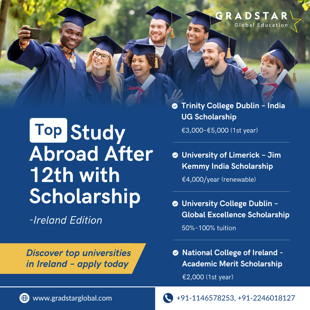 Top Scholarships for Indian Students to Study in Ireland After 12th - Delhi