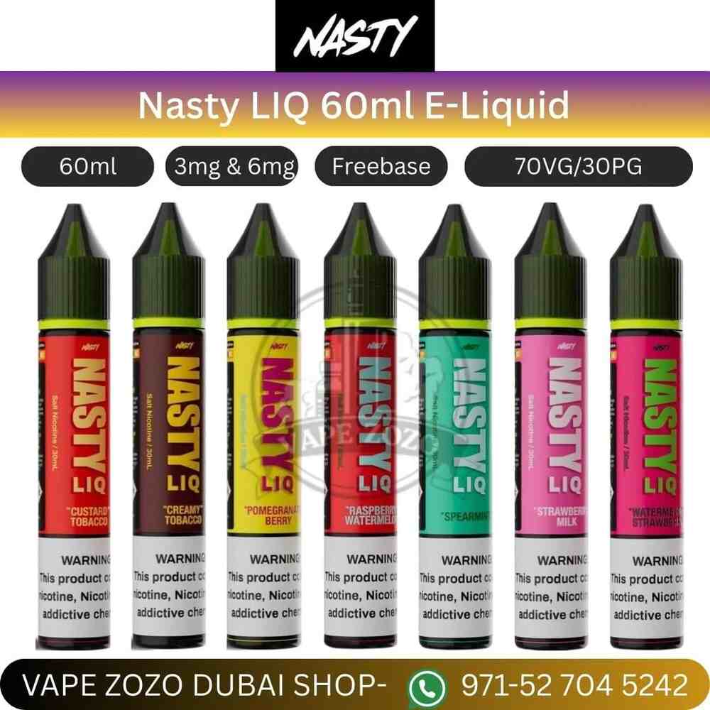 Buy Nasty LIQ 60ml Freebase E-Liquid Online in Dubai – Best Flavours Available - Agra