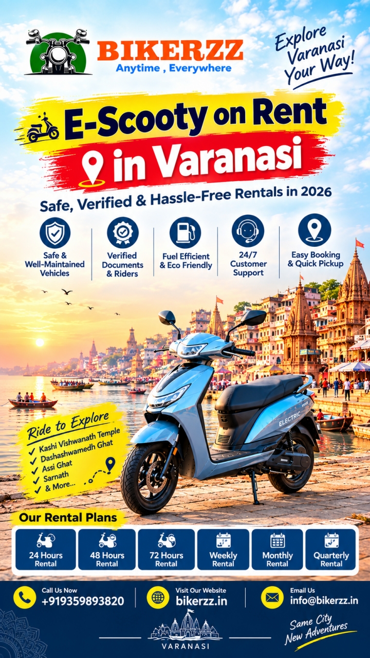 E-Scooty on Rent in Varanasi – Book with Bikerzz - Varanasi