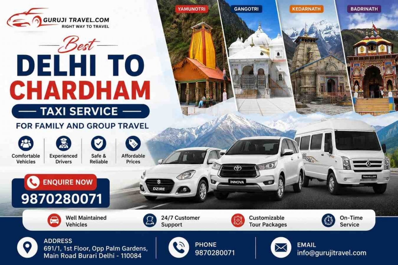 Book Delhi to Chardham Taxi at Best Price | GurujiTravel - Delhi