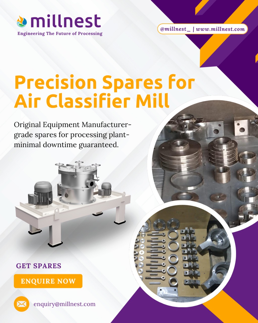 Spare Parts for Spice Plants & Air Classifier Mills | MillNest - Pune