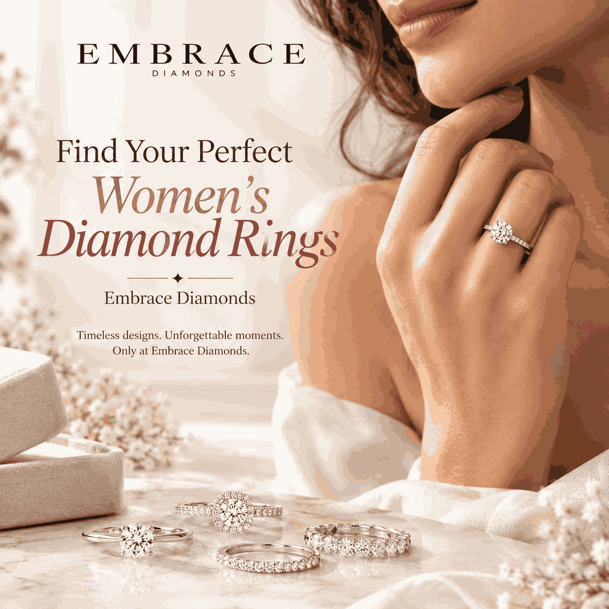 Find Your Perfect Women’s Diamond Rings | Embrace Diamonds - Delhi