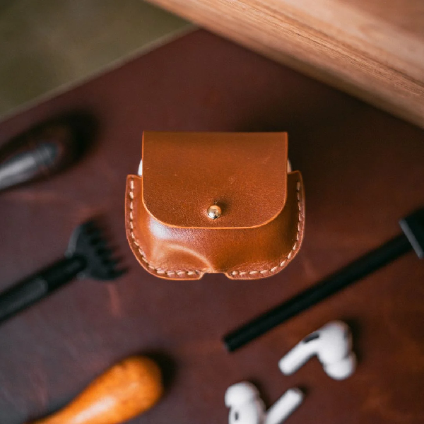 Buy Handcrafted Leather Air Pod Cover - Indore