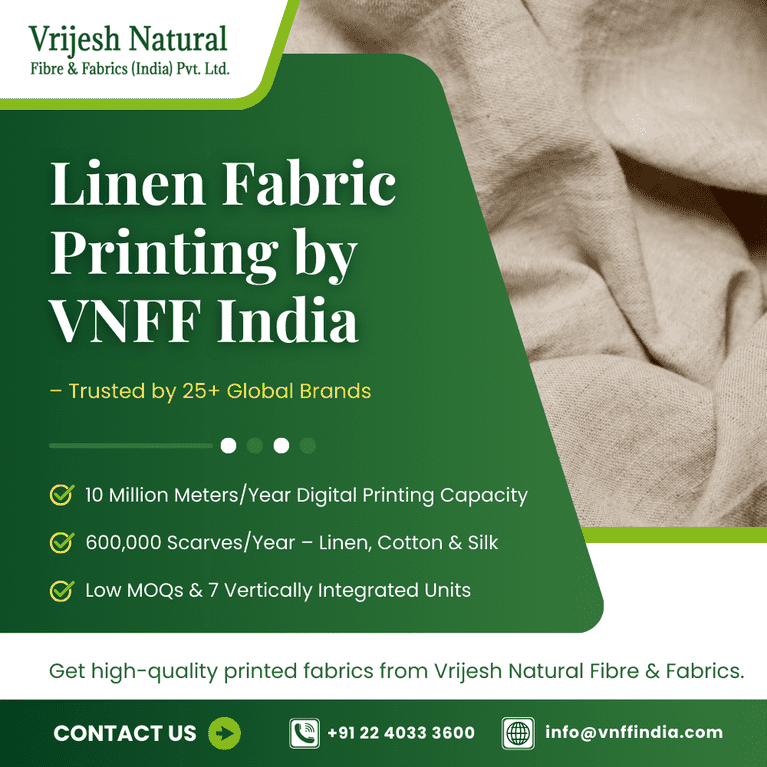 Linen Fabric Printing in India | Digital Expertise by VNFF India - Mumbai