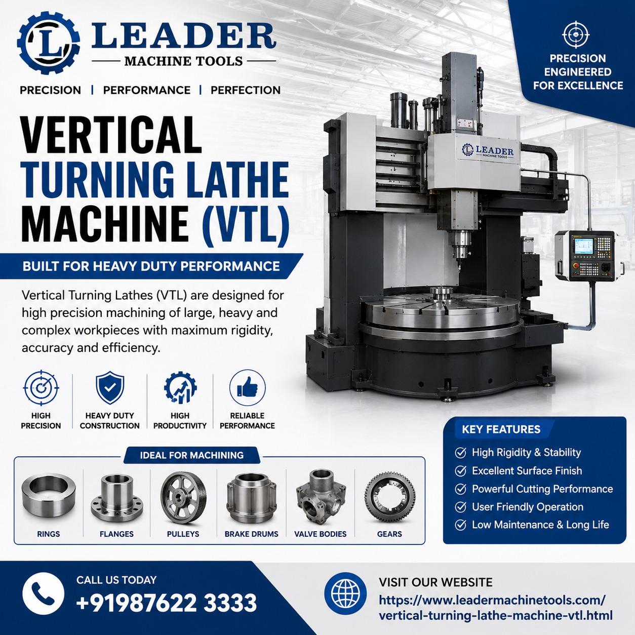 Vertical Turning Lathe Machine (VTL) Manufacturers in India - Chandigarh