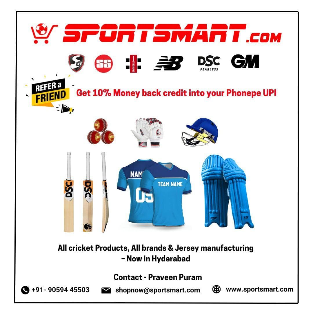 Cricket Bats, Kits & More – Get the Best from SportsMart Online - Hyderabad