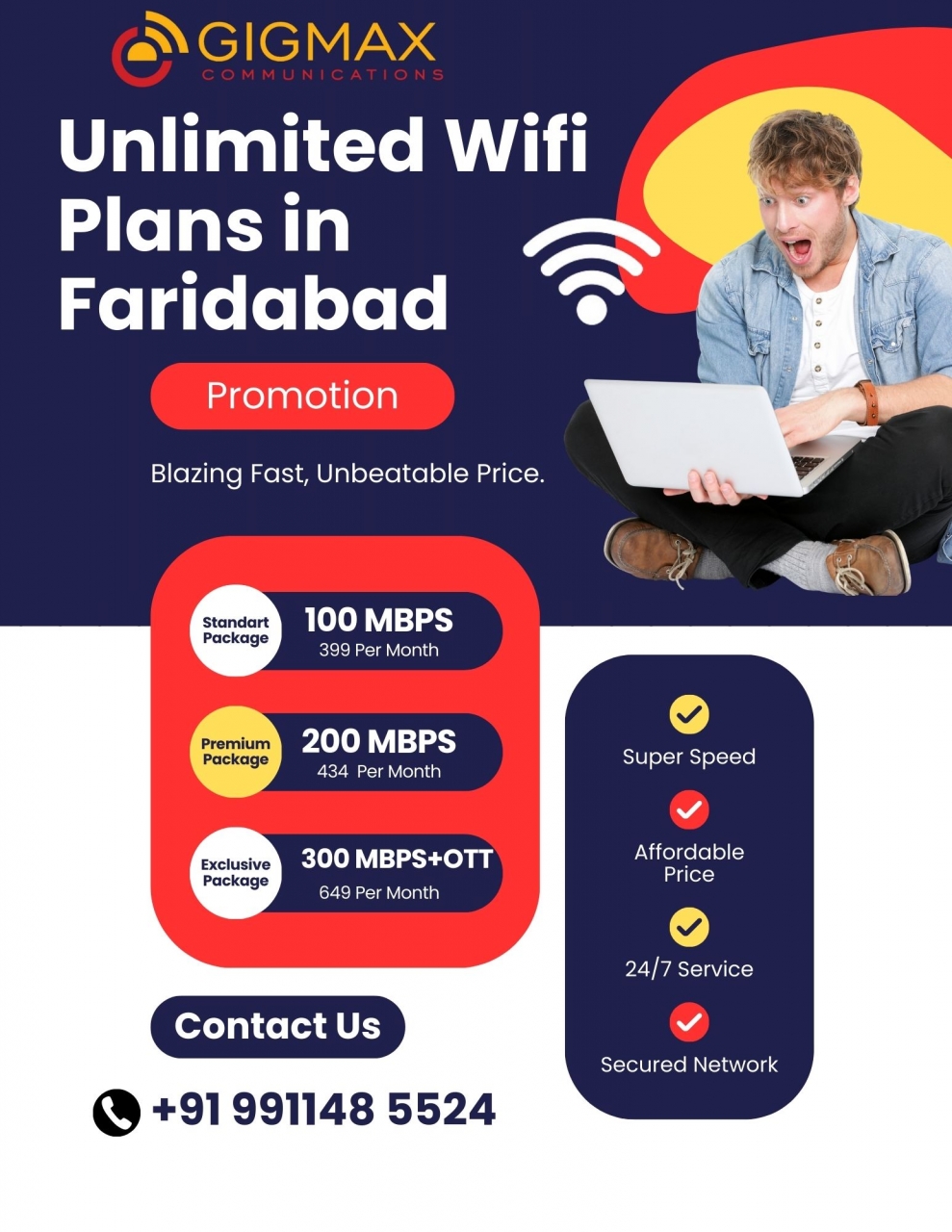 Unlimited WiFi Plans in Old Faridabad – Gigmax - Faridabad Unlimited WiFi Plans in Old Faridabad – Gigmax - Faridabad