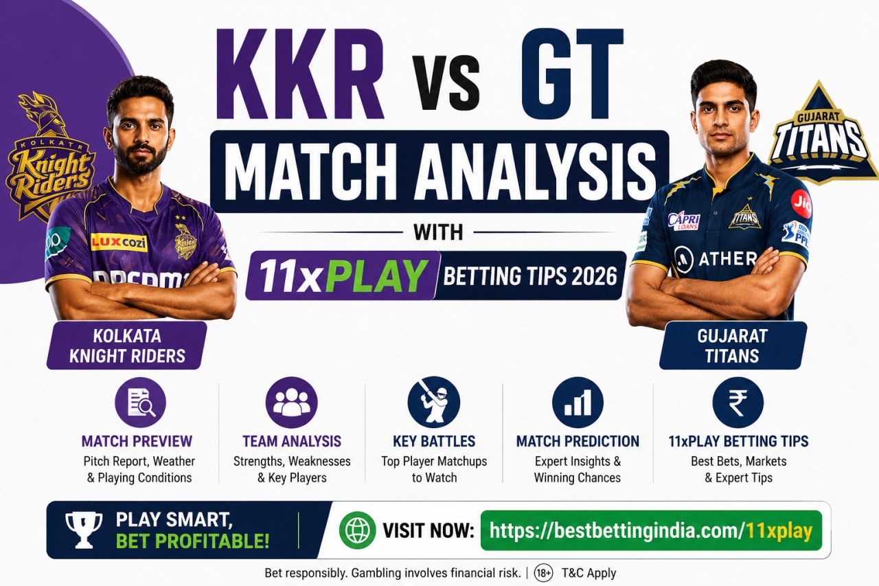 KKR vs GT Match Analysis with 11xplay Betting Tips 2026 - Delhi