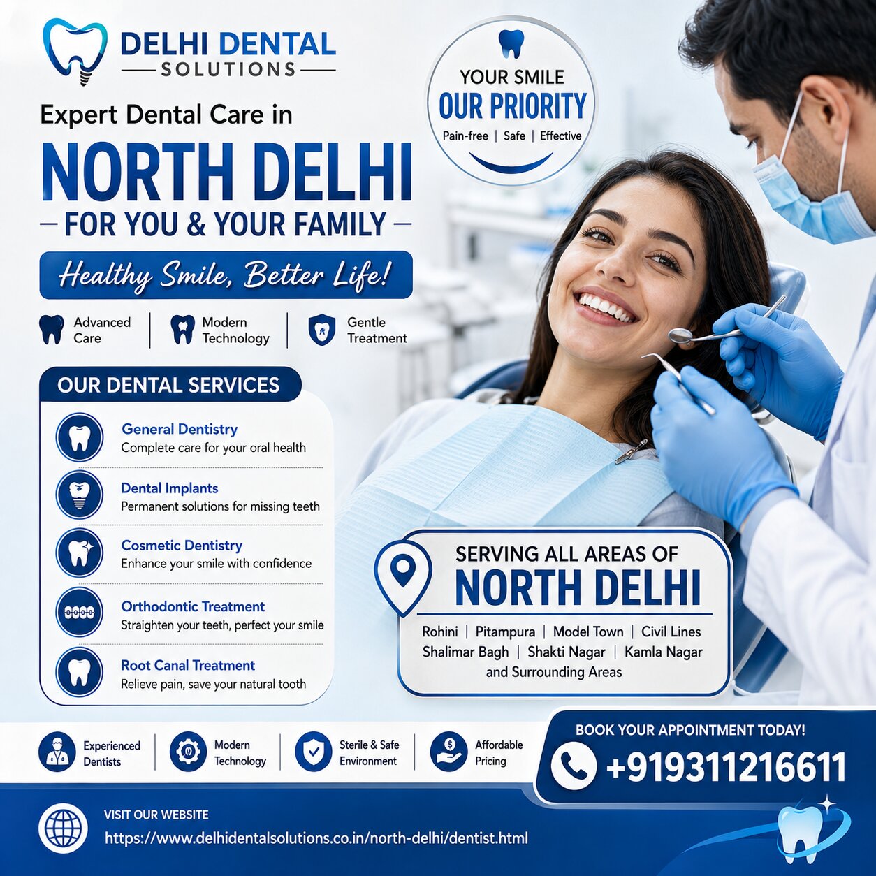 Best Dentist in North Delhi | Kamniyata Dental Solutions - Delhi