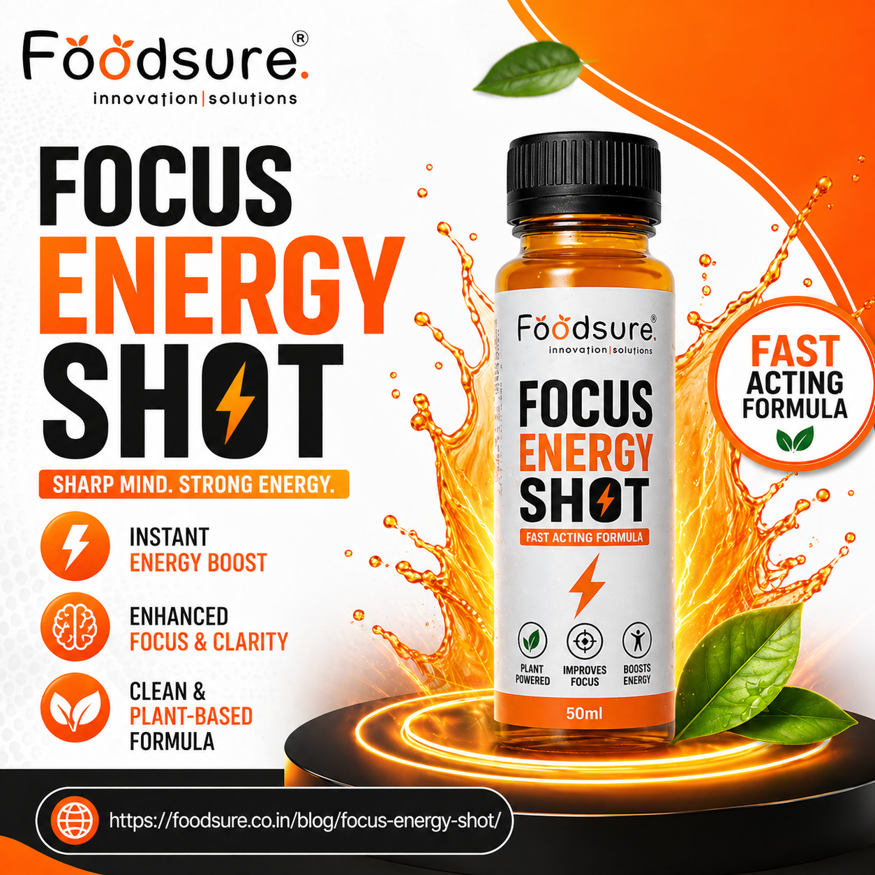 Focus Energy Shot for Instant Energy & Sharp Focus - Noida