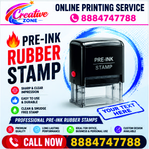 Rubber Stamp | Business Stamps | Get Your Rubber Stamp Today | Creative Zone | 501 - Bangalore