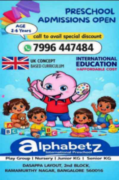 AD TITLE / HEADING	Top Preschool in Ramamurthy Nagar  | Enroll Now Alphabetz Preschool | 295 - Bangalore
