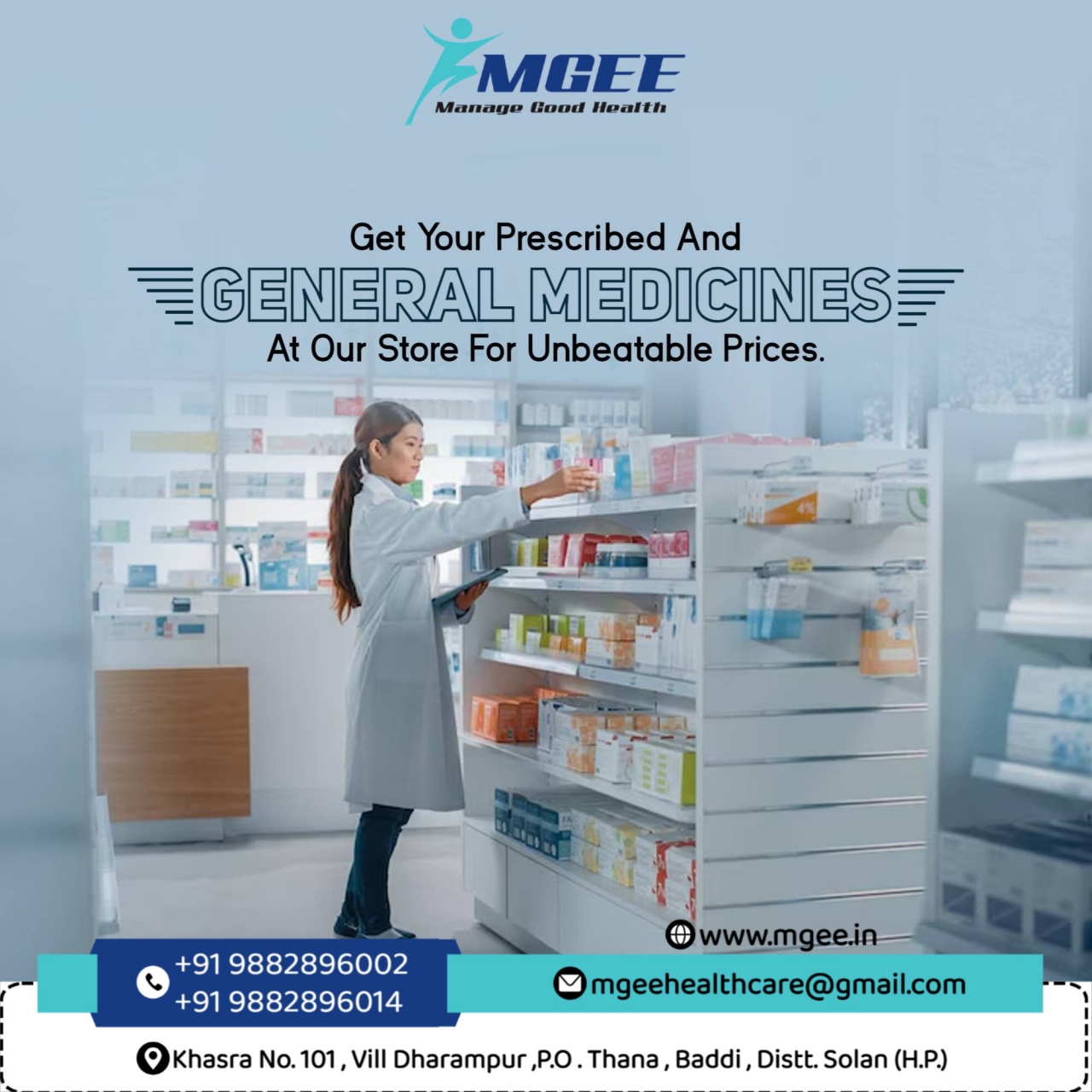 Buy Prescribed & General Medicines at Unbeatable Prices – MGEE Healthcare, Baddi - Shimla
