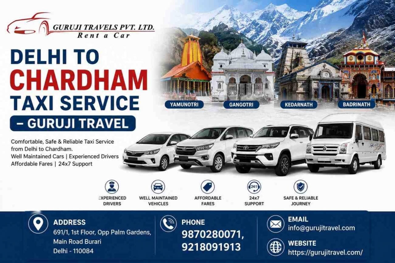 Book Delhi to Chardham Taxi at Best Price – Guruji Travel - Delhi