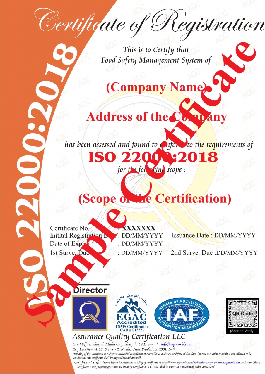 Get ISO 22000 Certification at Affordable Cost – AQC World - Noida