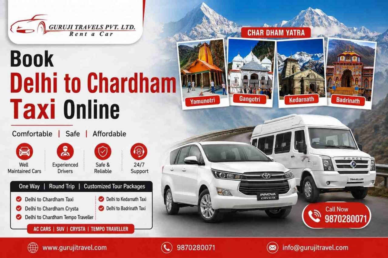 Book Delhi to Chardham Taxi Online – Gurujitravel - Delhi