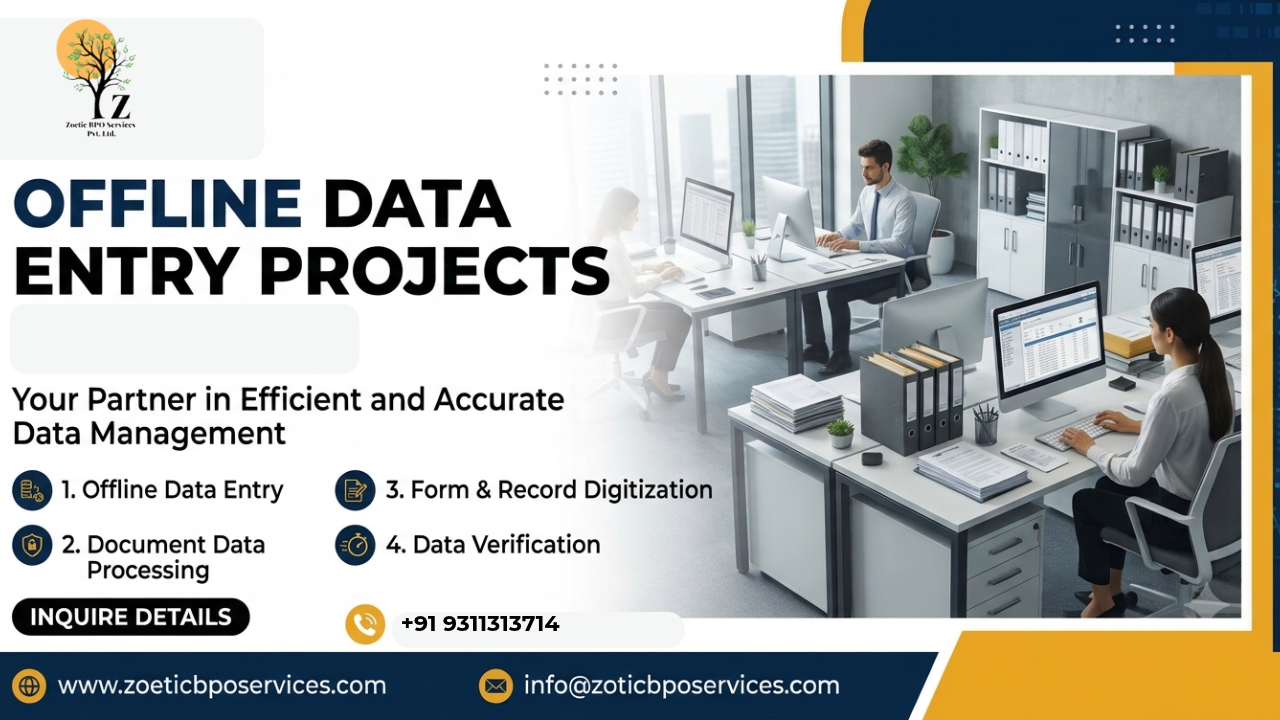 Offline Data Entry Projects in Noida | Zoetic BPO Services - Noida