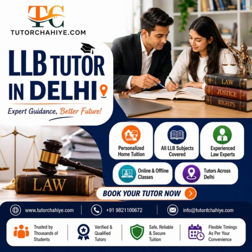Home Tutor for LLB Delhi – Top Law Tutors at Your Doorstep - Delhi